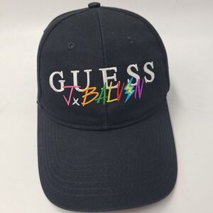 Guess J Balvin Hat Snapback (Fits Small) Black Cotton Casual Wear Collab Logo